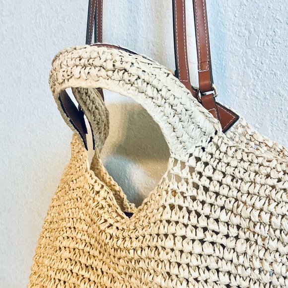 MANGO, Women's Handmade Braided Natural Fiber Shopper Bag Style, EUC - Picture 8 of 16